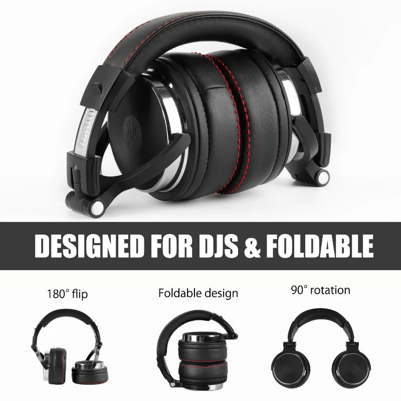 Casque DJ professionnel filaire Oneodio avec microphone supra-auriculaire HiFi pour téléphone et PC