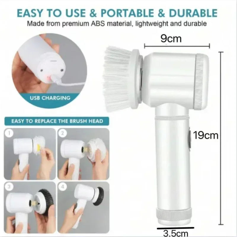 Xiaomi MIJIA Electric Spin Scrubber Bathroom Cleaning Brush Power Scrubber With 5 Replaceable Brush Head For Kitchen Toilet Room