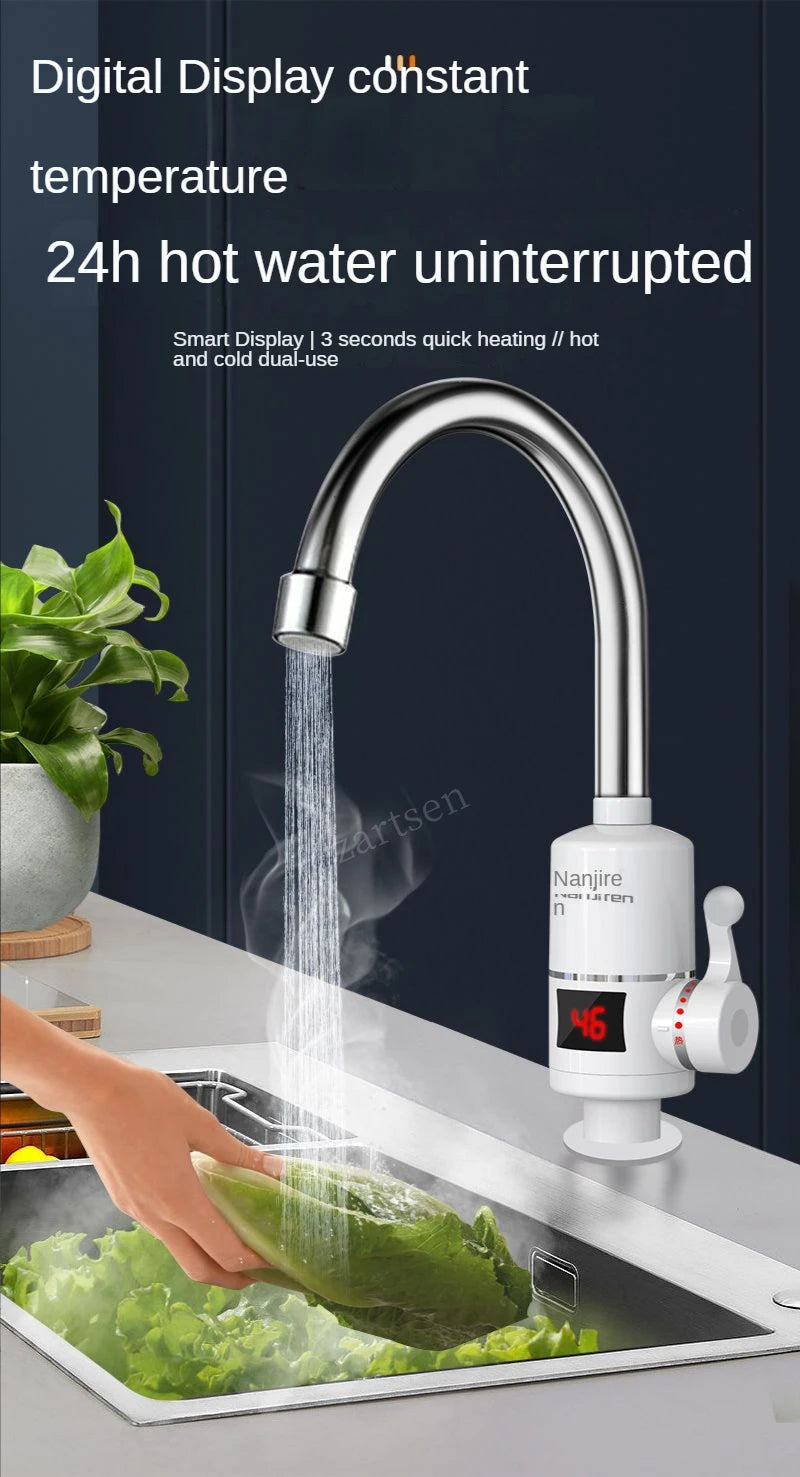 Electric Kitchen Water Heater Tap Instant Hot Water Faucet Heater Cold Heating Faucet Tankless Instantaneous Water Heater