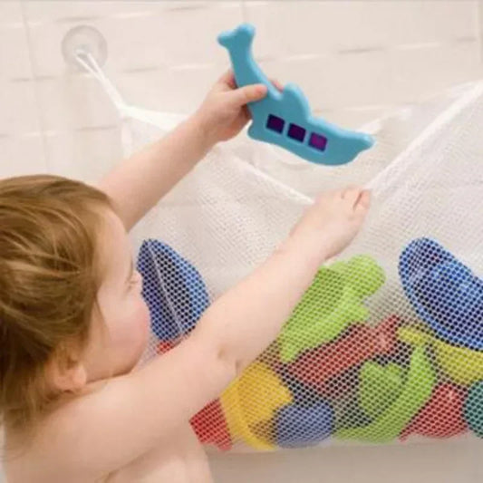 Baby Bathroom Mesh Bath Bag Kids Cartoon Basket Net Children's Games Network Waterproof Cloth Sand Toys Beach Storage Organizer