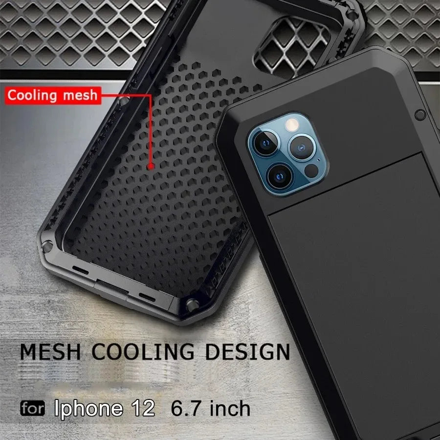 Heavy Tank Doom Hard Metal Phone Case Shockproof Armor Cover Gorilla Glass For iPhone 16 15 14 13 12 11 Pro Max XR XS 8 7 Plus