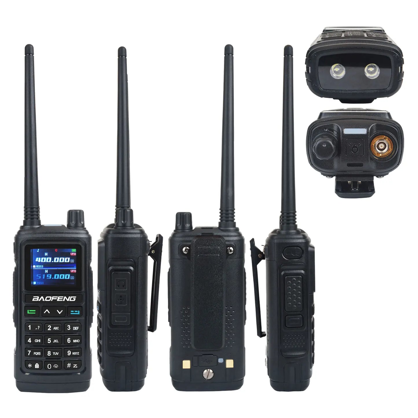 Baofeng UV-17Pro GPS Talkie Walkie 108-136MHz Air Band VHF UHF 200-260MHz 350-355MHz Radio FM Six Bandes Fréquence Copie Étanche