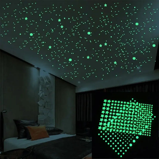 3D Bubble Luminous Wall Stickers Glow in The Dark Stars Dots Ceiling Decals Room Decor Perfect Gifts Kids Bedroom Bedding Room