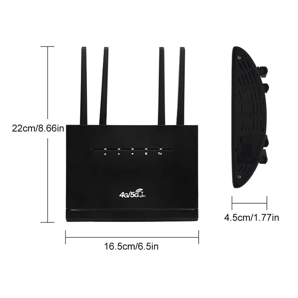 Routeur sans fil 4G CPE Modem 300 Mbp Routeur WIFI 4G LTE 4 antennes externes RJ45 WAN LAN avec emplacement pour carte SIM pour la maison/le bureau