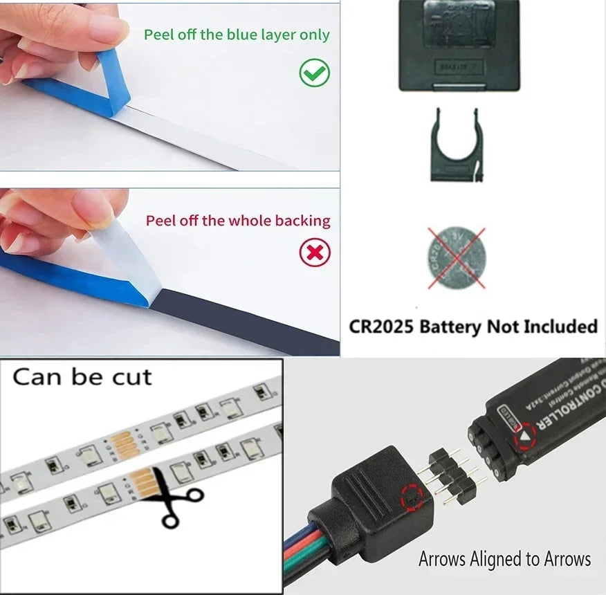 Bande lumineuse LED USB 5 V 5050 RVB avec Bluetooth, Wifi, application, télécommande, éclairage de pièce, 1 à 30 m, ruban de rétroéclairage