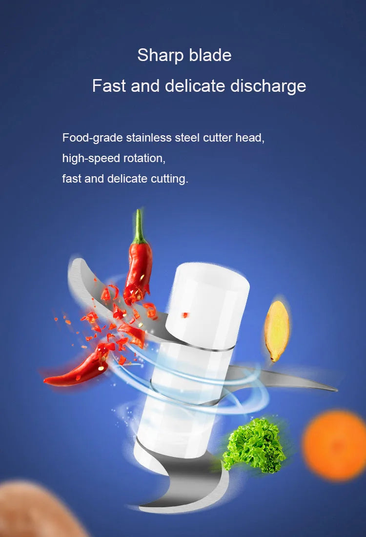 250ml Rechargeable Kitchen Portable Electric Garlic Vegetable Chopper Mini Food Processor Food Blender