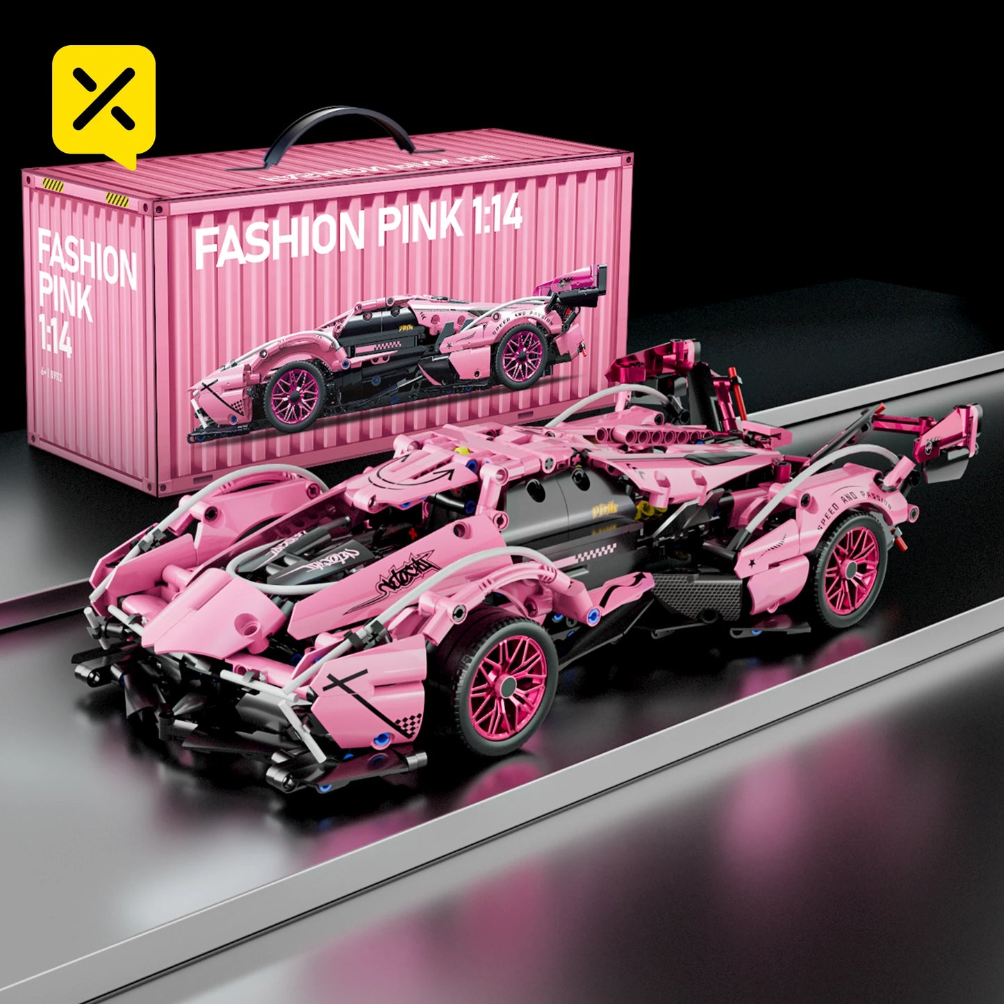 ToylinX Technical Building Blocks Racing Sport Car Speed Vehicle Model City Mechanical Super Bricks Puzzle Toys Adult Gift