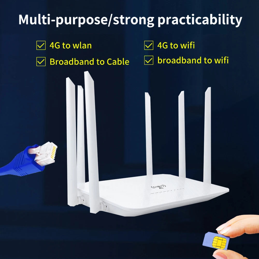 Benton VPN 4G LTE Router Dual Band WiFi 2.4GHz 5.8GHz 1200Mbps 4G SIM WiFi5 Router WiFi Repeater 4G SIM Card for Korea Europe