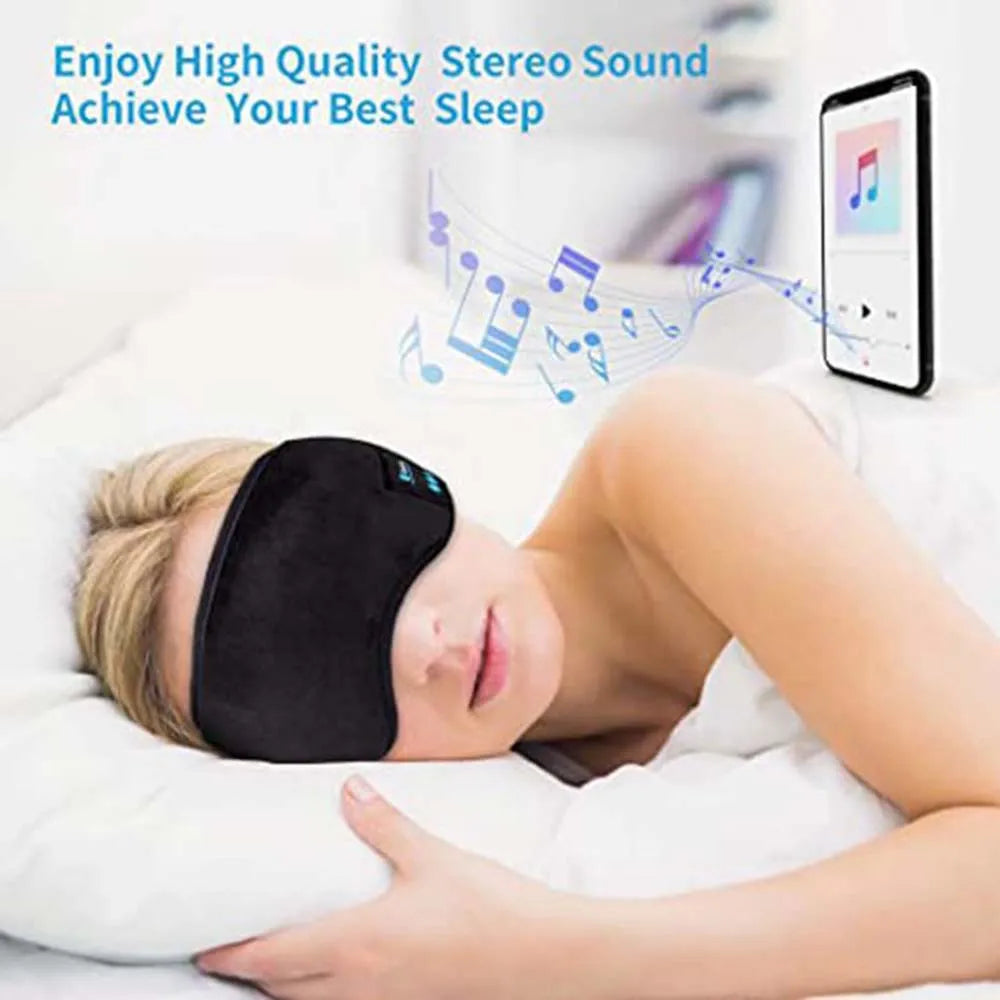 Masque de sommeil pour les yeux Casque de sommeil sans fil Masque de musique Écouteurs compatibles Bluetooth 5.0