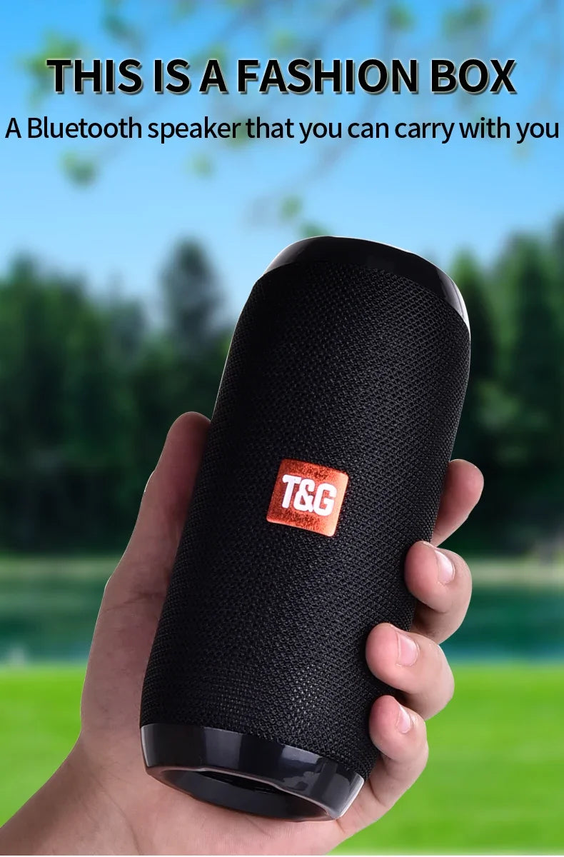 TG117 Portable Bluetooth Speaker Outdoor Wireless Woofer Free Call /FM/TF Card/USB Flash Drive Connect Mobile Phone/Tablet/TV