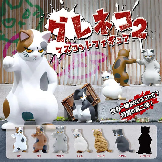 Boîte aveugle pour chat, figurines de chat féroces, jouets, chatons, poupées, sac aveugle, décoration, cadeau de Noël pour enfants