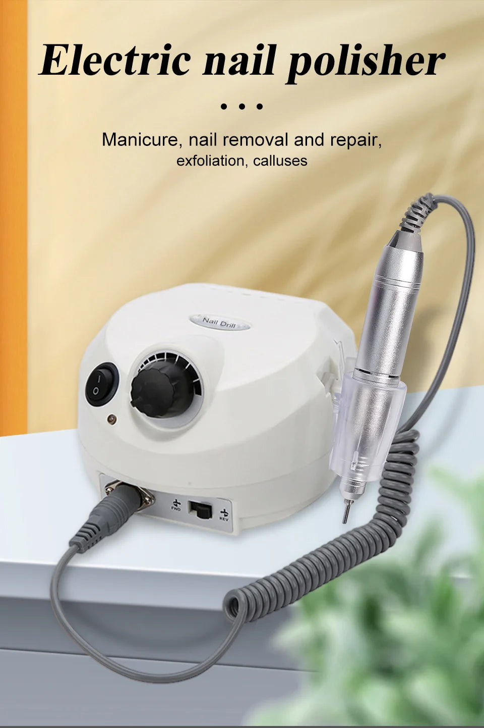 35000RPM Electric Nail Drill Machine Manicure Pedicure Professional Nail Lathe Low Noise Cutters Nail File Kit