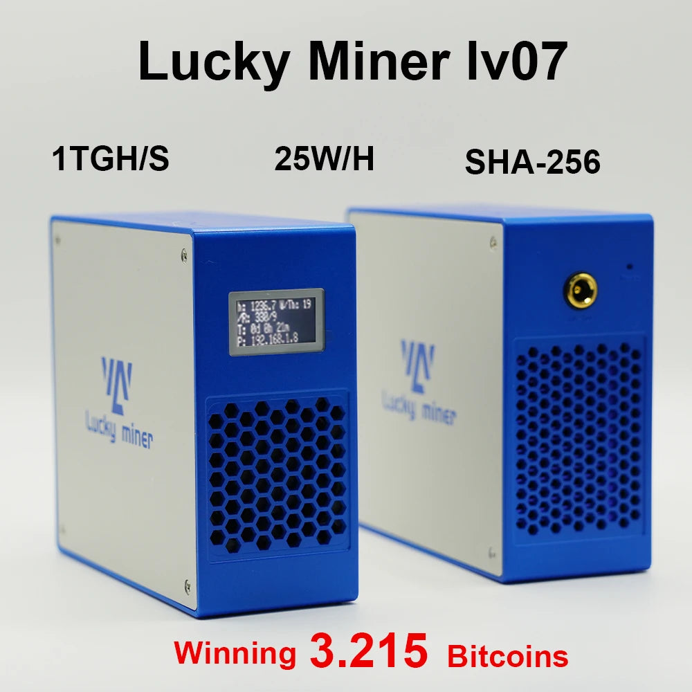 Bitcoin Miner Lucky Miner LV07 ASIC Mining SHA256 1TH/S BTC BCH BSV DGB Lottery Device Crypto Solo Miner Mining Machine