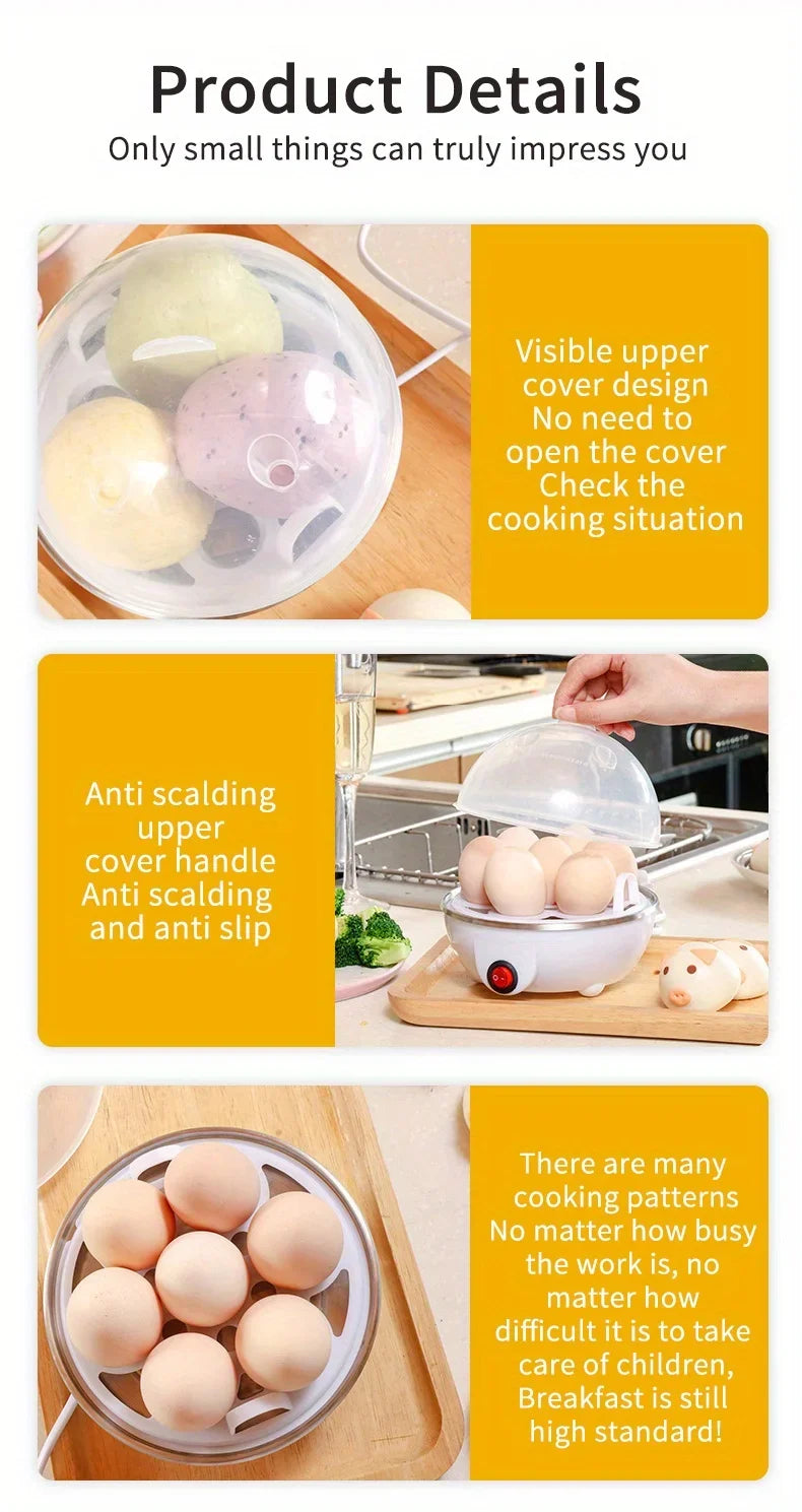 Egg Cooker Automatic Power Off Home Small 1-person Multi-Functional Steamed Egg Custard Boiled Egg Machine Breakfast Artifact