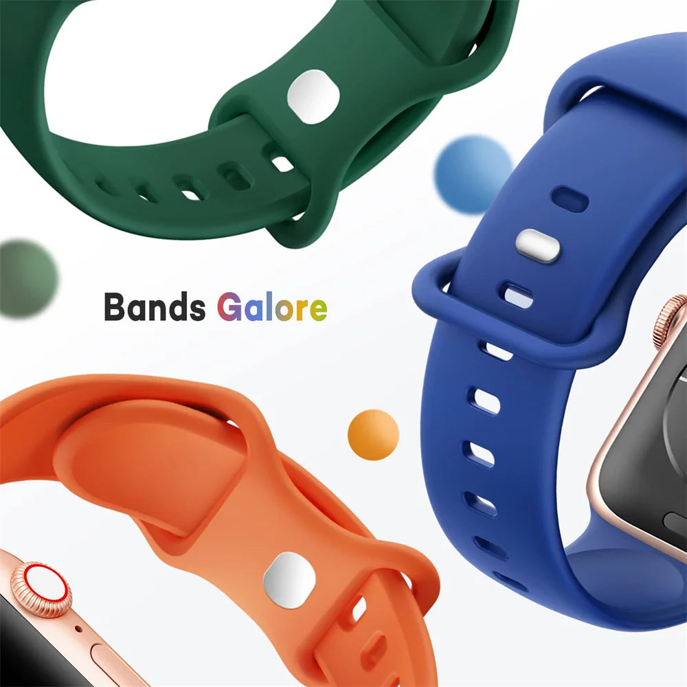 Silicone sport band For apple watch Ultra 49mm series 9-8-7 41mm 45mm correa 44mm 40mm waterproof bracelet iwatch 6 5 4 SE Strap