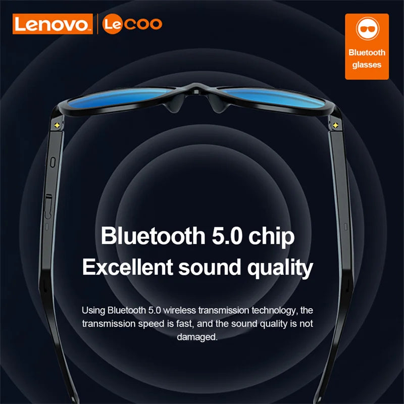 New Original Lenovo Lecoo C8 Smart Glasses Headset Wireless Bluetooth Sunglasses Outdoor Sport Earphone HD Mic Calling Headphone