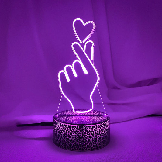 Night 3D LED Night Light Creative Table Bedside Lamp Romantic than heart light Kids  Home Decoration Gift