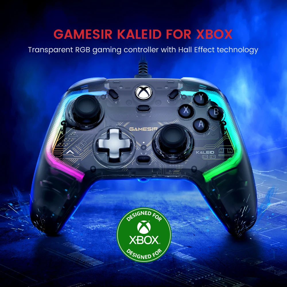 Manette de jeu filaire GameSir Kaleid Flux Xbox pour console de jeu Xbox Series X, Xbox Series S, Xbox One Joystick à effet Hall