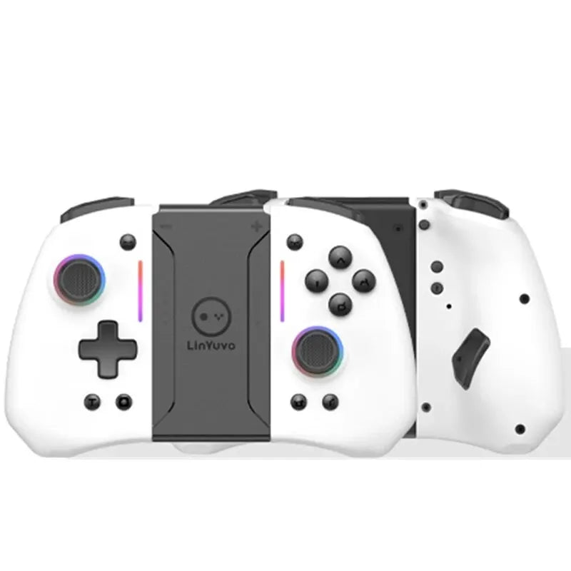 Manette de jeu sans fil LinYuvo KS42 Meteor Light avec 8 lumières RVB de couleur pour Switch/Lite/OLED, avec programmable, turbo et vibration