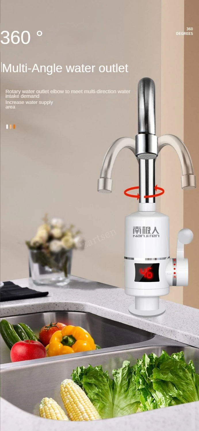 Electric Kitchen Water Heater Tap Instant Hot Water Faucet Heater Cold Heating Faucet Tankless Instantaneous Water Heater