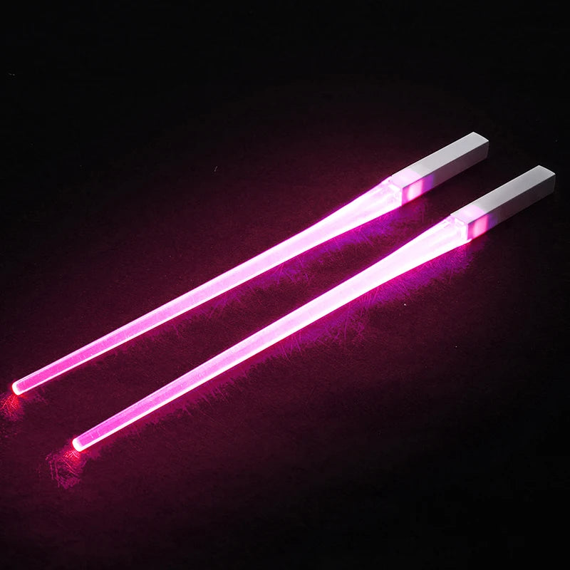 1 paire de baguettes lumineuses à LED pour dîner, fête, vaisselle multicolore, accessoires de cuisine, bâton à LED, ustensiles de cuisine, idée produit