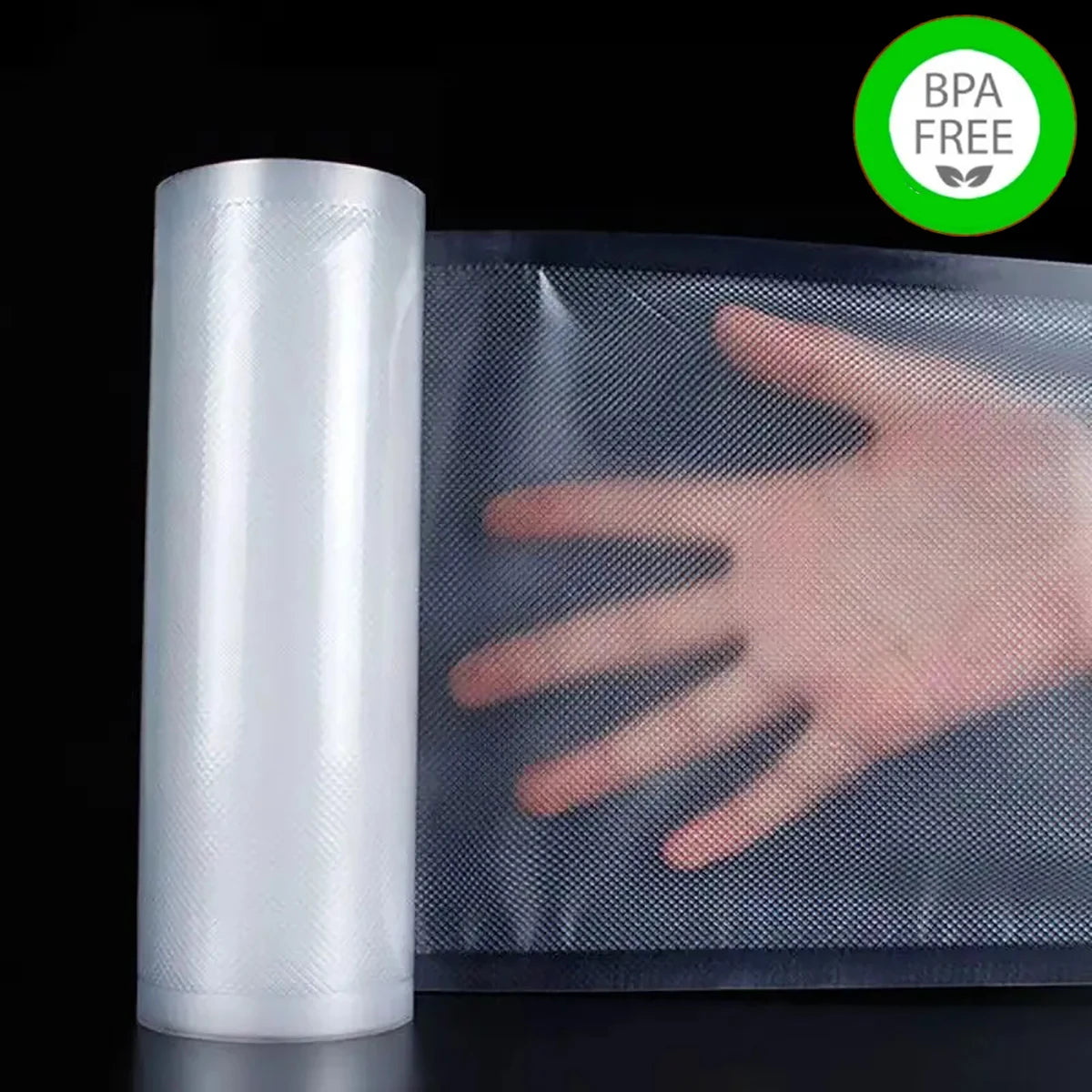 Rouleau de sac alimentaire sous vide de 3 m, sans bisphénol A, sac d'emballage alimentaire à sept couches coextrudé à motif de losange